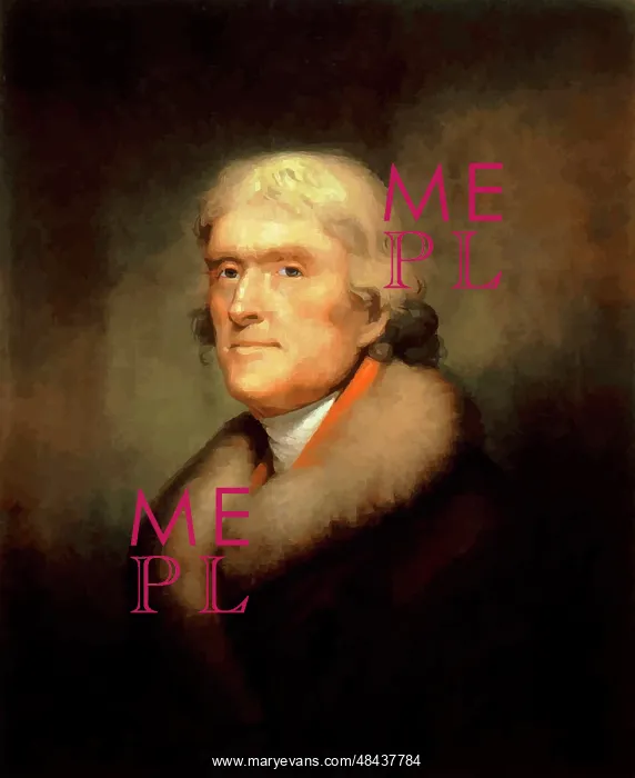 : Digitally restored vector painting of Thomas Jefferson : Digitally restored vector painting of Thomas Jefferson