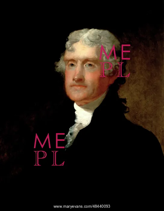 : Digitally restored vector painting of Thomas Jefferson : Digitally restored vector painting of Thomas Jefferson