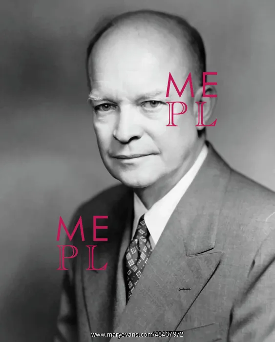 : Digitally restored vector portrait of Dwight D. Eisenhower : Digitally restored vector portrait of Dwight D. Eisenhower