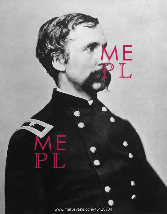 : Digitally restored vector portrait of General : Digitally restored vector portrait of General