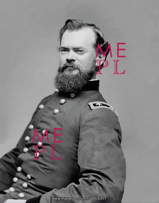  : Digitally restored vector portrait of General