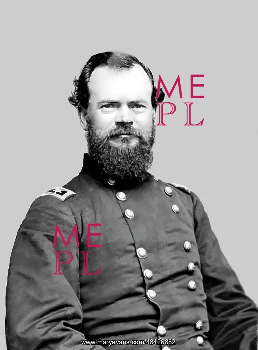 : Digitally restored vector portrait of General : Digitally restored vector portrait of General