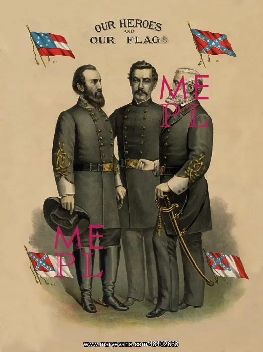 : Digitally restored vector print of the Confederate : Digitally restored vector print of the Confederate