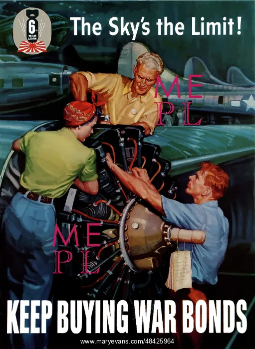 : Digitally restored war propaganda poster : Digitally restored war propaganda poster