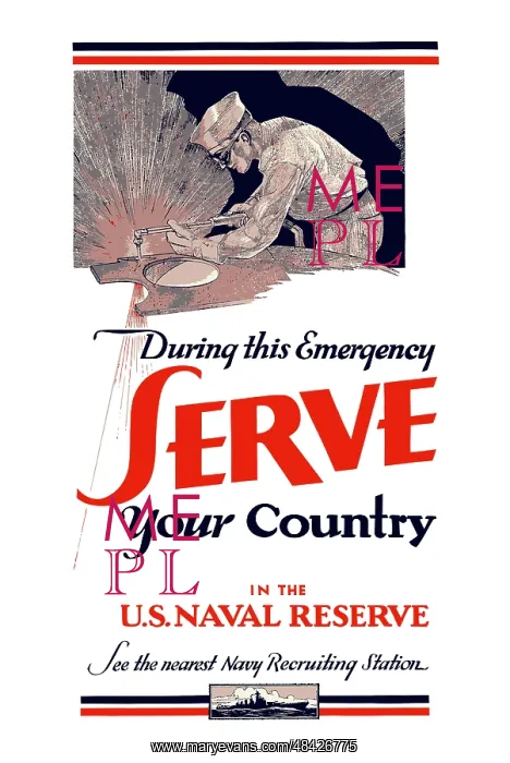 : Digitally restored war propaganda poster : Digitally restored war propaganda poster