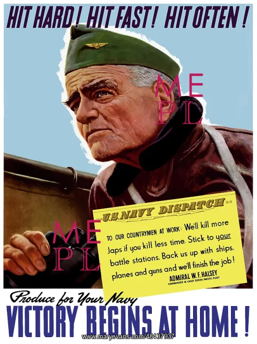 : Digitally restored war propaganda poster : Digitally restored war propaganda poster