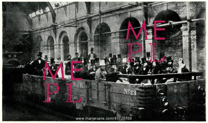 : Dignitaries on Metropolitan underground railway, London : Dignitaries on Metropolitan underground railway, London