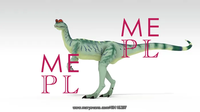  : Dilophosaurus dinosaur, white background