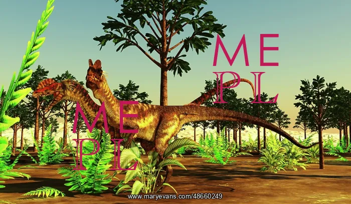 : Dilophosaurus dinosaurs in a forest of Cordaites : Dilophosaurus dinosaurs in a forest of Cordaites