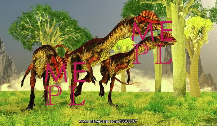 : Dilophosaurus dinosaurs on the hunt : Dilophosaurus dinosaurs on the hunt