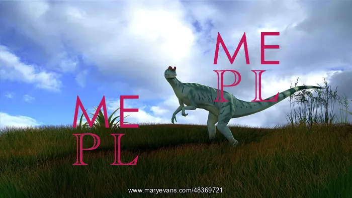  : Dilophosaurus in a grassy field