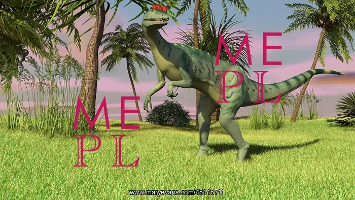 : Dilophosaurus hunting in a field for its next meal : Dilophosaurus hunting in a field for its next meal