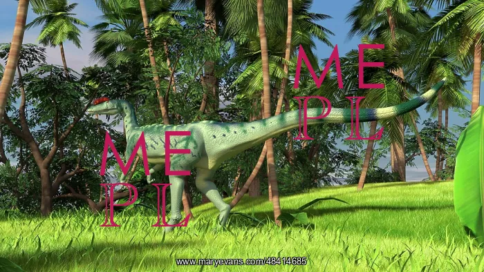  : Dilophosaurus hunting in a prehistoric environment