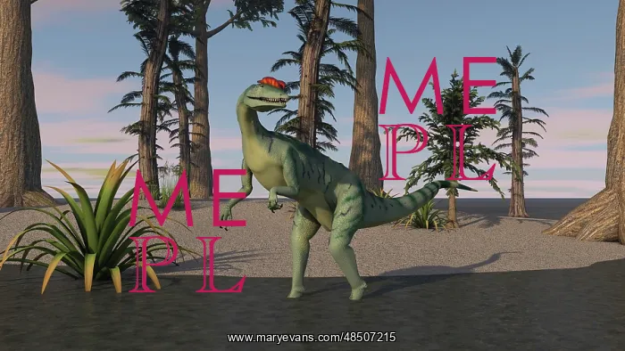  : Dilophosaurus standing in shallow water