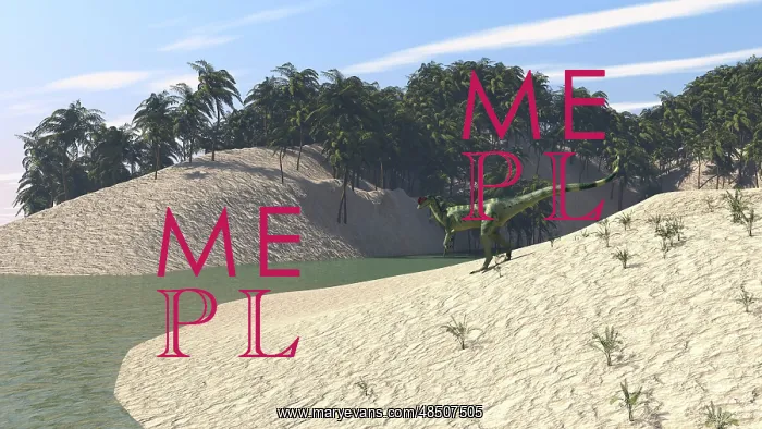  : Dilophosaurus walking along the bay