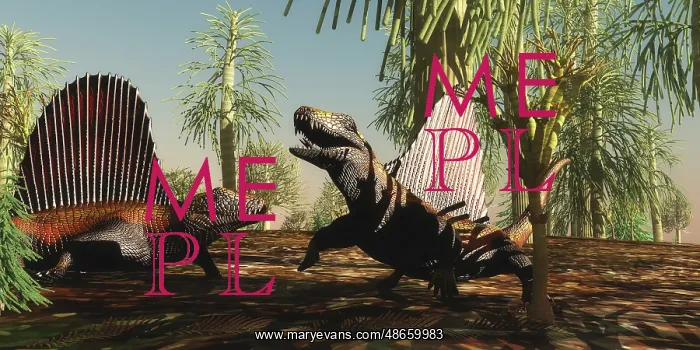 : Dimetrodon reptiles in a territorial dispute during : Dimetrodon reptiles in a territorial dispute during