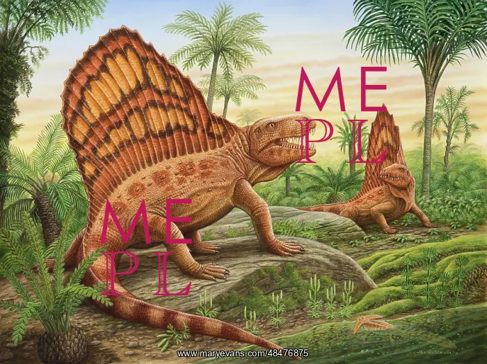 : Dimetrodon's roaming a Permian forest : Dimetrodon's roaming a Permian forest