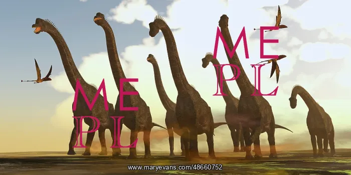 : Dimorphodon reptiles fly past a herd of Brachiosaurus : Dimorphodon reptiles fly past a herd of Brachiosaurus