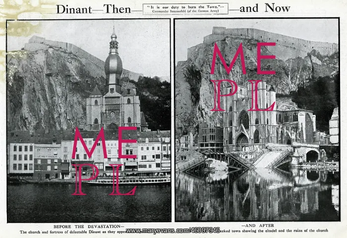 : Dinant, Belgium, Then and Now, WW1 : Dinant, Belgium, Then and Now, WW1