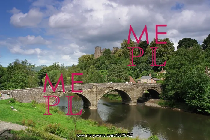 : Dinham Bridge and Ludlow Castle, Shropshire : Dinham Bridge and Ludlow Castle, Shropshire