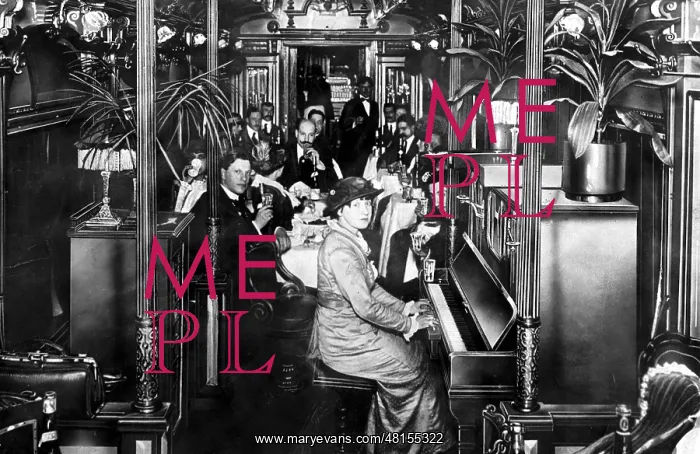 : Dining car of the Argentinean railway, 1922 : Dining car of the Argentinean railway, 1922