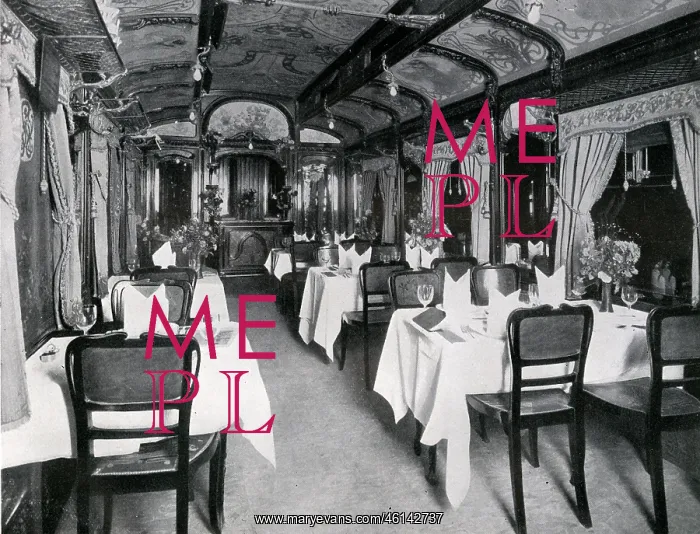 : Dining car of the Cote D'Azur Express : Dining car of the Cote D'Azur Express