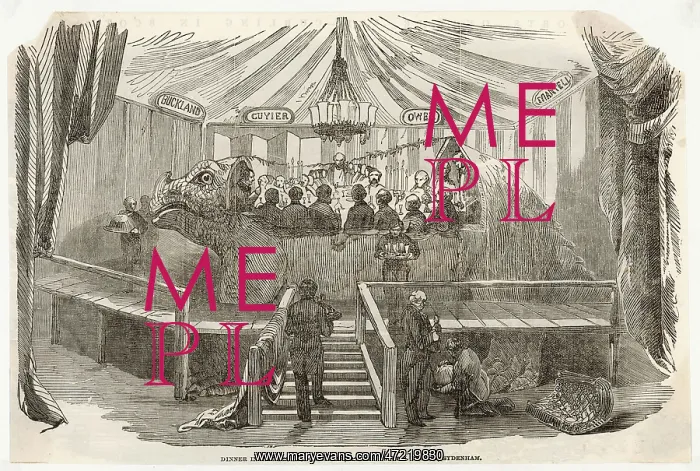 : DINING INSIDE IGUANODON 1854 : DINING INSIDE IGUANODON 1854