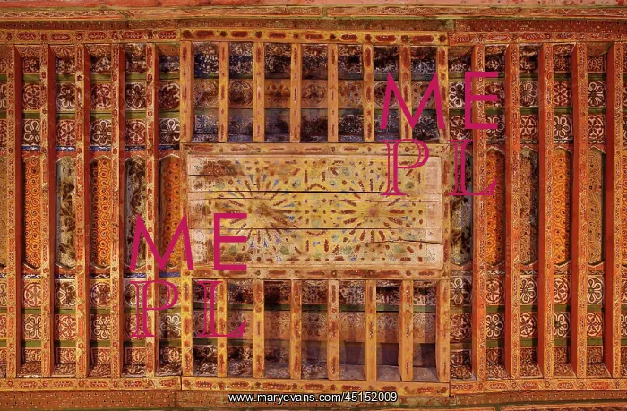 : Dining room ceiling, Kasbah Taourirt, Morocco : Dining room ceiling, Kasbah Taourirt, Morocco