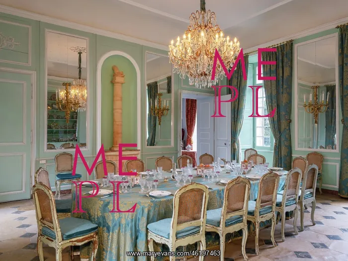 : Dining room, Chateau de Dree, Curbigny, Burgundy, France : Dining room, Chateau de Dree, Curbigny, Burgundy, France