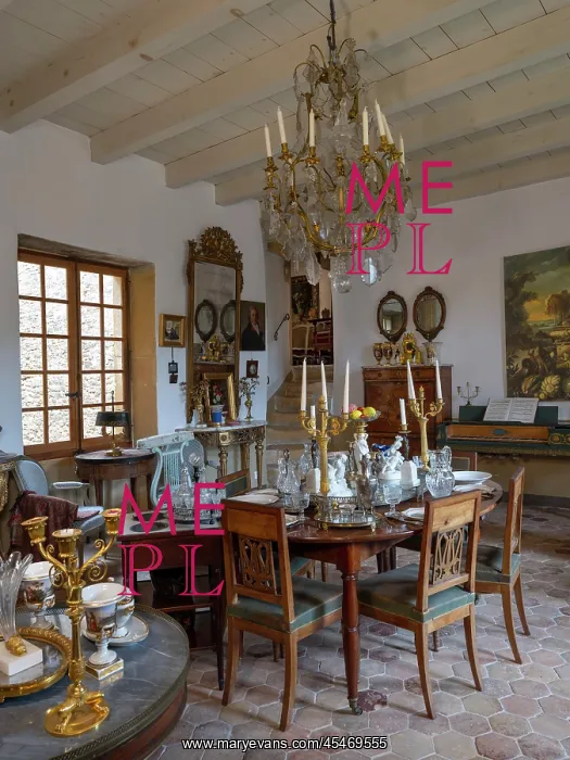 : Dining room, Chateau de Rapetour, Theize, Beaujolais, France : Dining room, Chateau de Rapetour, Theize, Beaujolais, France