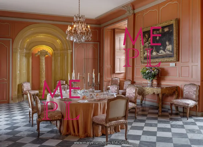 : Dining room, Chateau de Villandry, Loire Valley, France : Dining room, Chateau de Villandry, Loire Valley, France