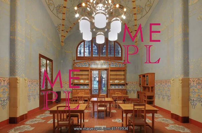 : Dining room, Institut Pere Mata, Reus, Catalonia, Spain : Dining room, Institut Pere Mata, Reus, Catalonia, Spain
