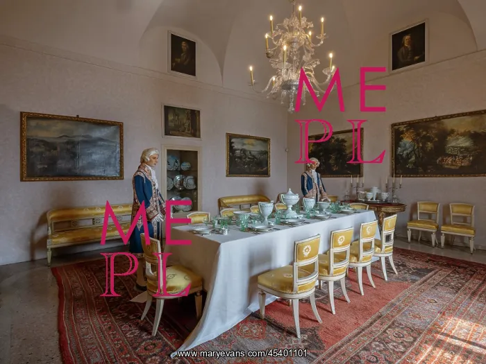 : Dining room, Isola Madre, Isole Borromee, Lake Maggiore : Dining room, Isola Madre, Isole Borromee, Lake Maggiore