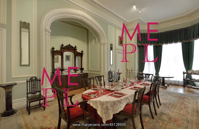 : Dining Room, Kylemore Castle, County Galway, Ireland : Dining Room, Kylemore Castle, County Galway, Ireland