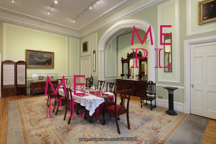 : Dining Room, Kylemore Castle, County Galway, Ireland : Dining Room, Kylemore Castle, County Galway, Ireland