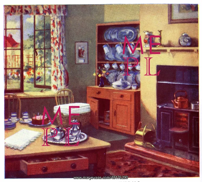 : Dining room at teatime with open window : Dining room at teatime with open window