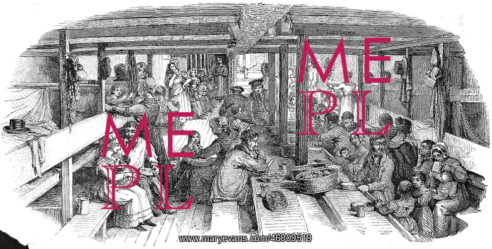 : Dinner on board an Emigrant Ship 1844 : Dinner on board an Emigrant Ship 1844