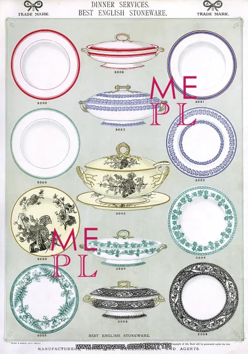 : Dinner Services, Best English Stoneware, Plate 1 : Dinner Services, Best English Stoneware, Plate 1