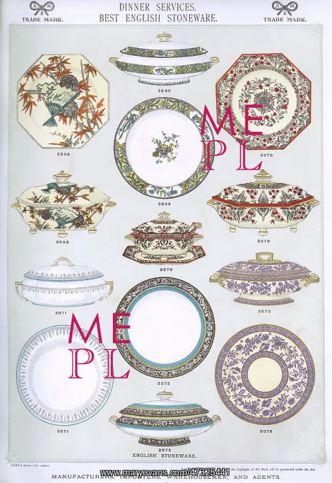 : Dinner Services, Best English Stoneware, Plate 13 : Dinner Services, Best English Stoneware, Plate 13