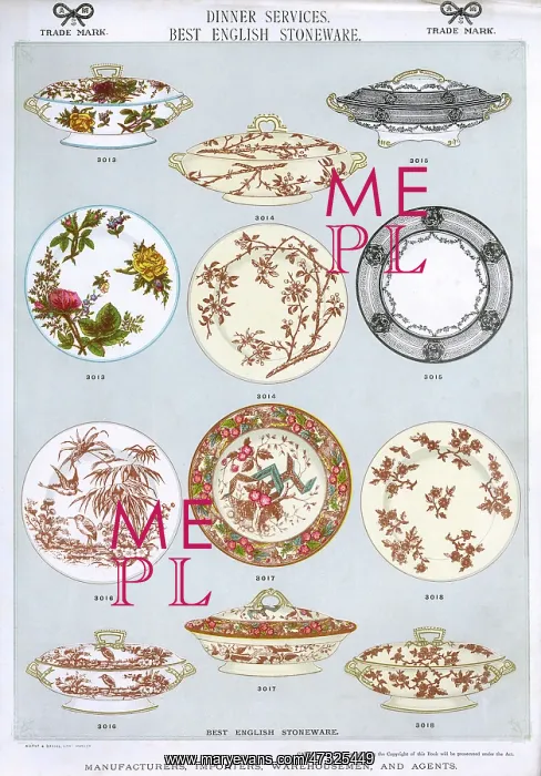 : Dinner Services, Best English Stoneware, Plate 3 : Dinner Services, Best English Stoneware, Plate 3