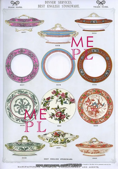 : Dinner Services, Best English Stoneware, Plate 5 : Dinner Services, Best English Stoneware, Plate 5