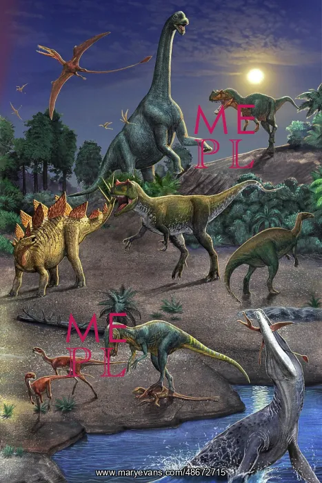 : Dinosaurs in a prehistoric environment : Dinosaurs in a prehistoric environment
