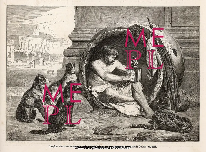 : Diogenes, Greek philosopher in his home : Diogenes, Greek philosopher in his home