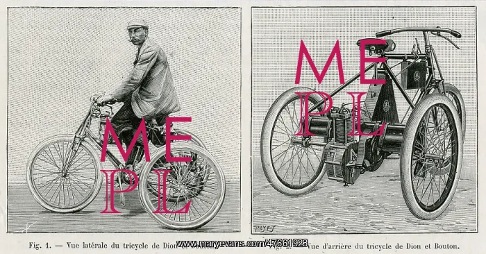 : De Dion Bouton's three wheeler motorcycle 1897 : De Dion Bouton's three wheeler motorcycle 1897