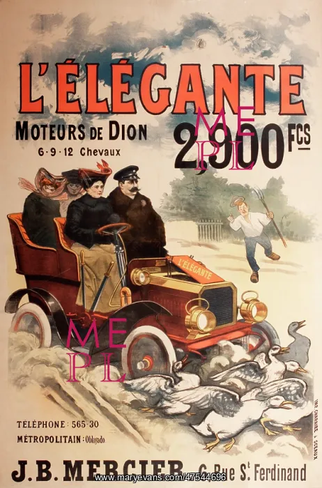 : De Dion Car Poster : De Dion Car Poster