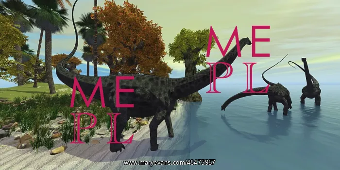 : Three Diplodocus dinosaurs visit an island in the ? : Three Diplodocus dinosaurs visit an island in the ?