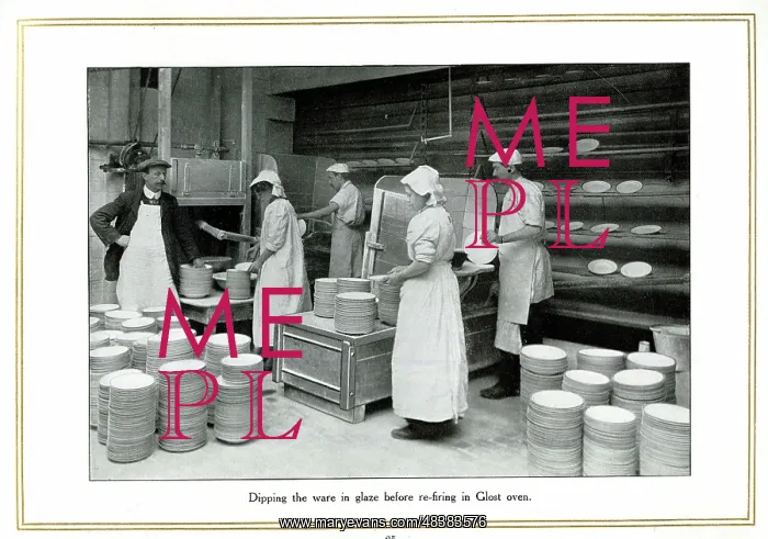 : Dipping the ware in glaze, Alfred Meakin : Dipping the ware in glaze, Alfred Meakin
