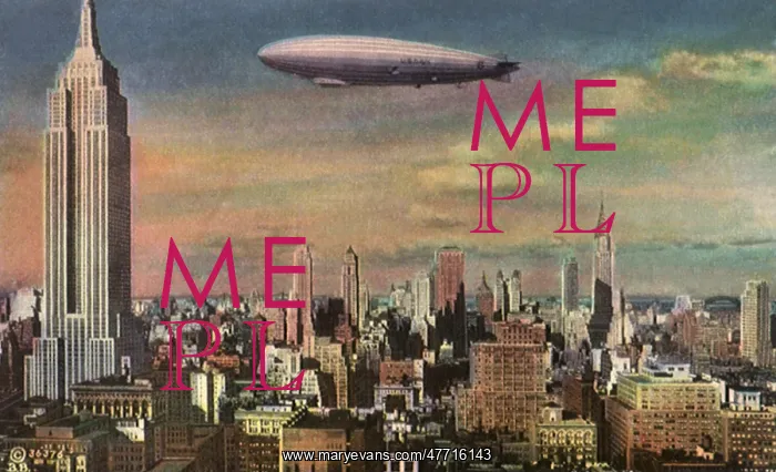 : Dirigible over New York City : Dirigible over New York City