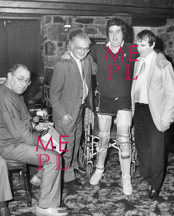 : Disabled man wearing electronic walking aid : Disabled man wearing electronic walking aid