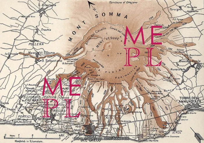 : disasters, volcanos, Mount Vesuvius, map of lava : disasters, volcanos, Mount Vesuvius, map of lava